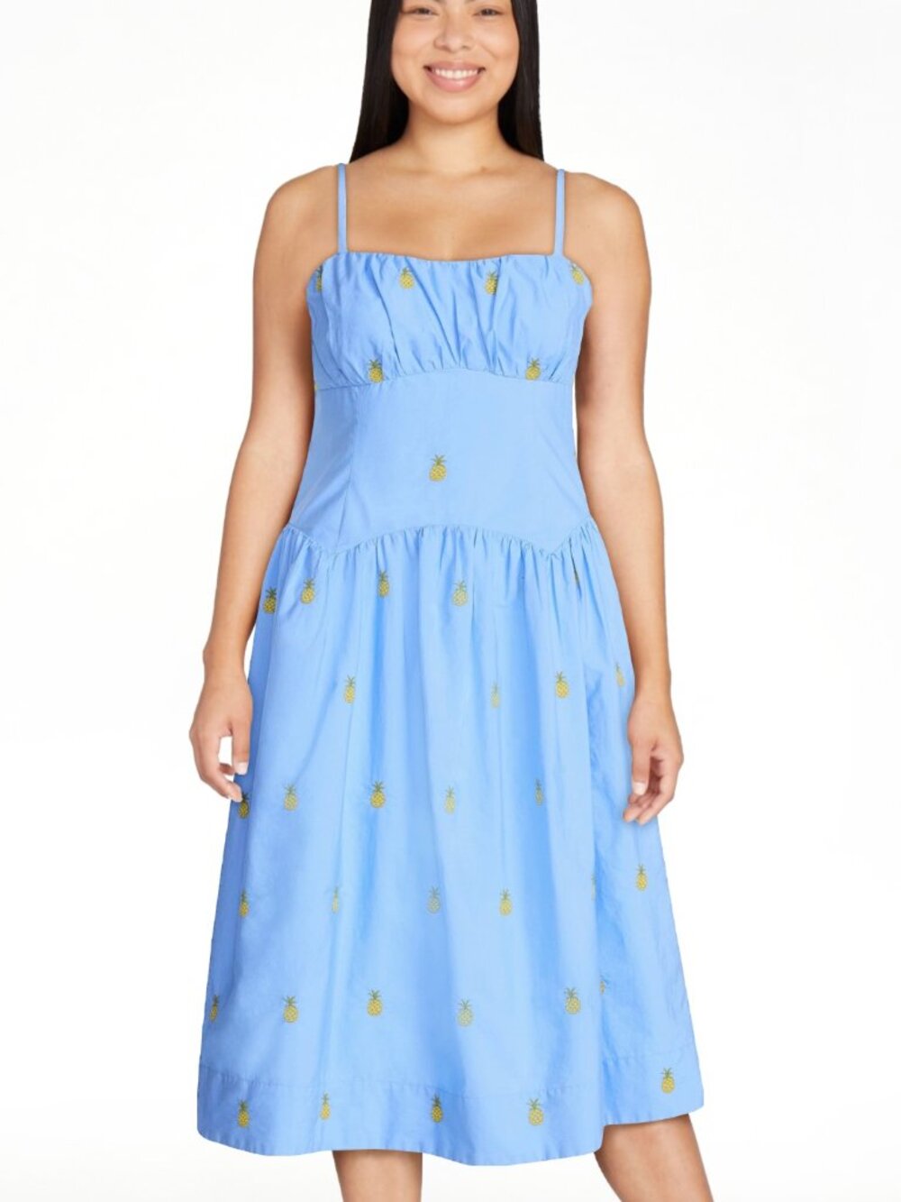 FREE ASSEMBLY Women's Tie Back Cotton Midi Dress